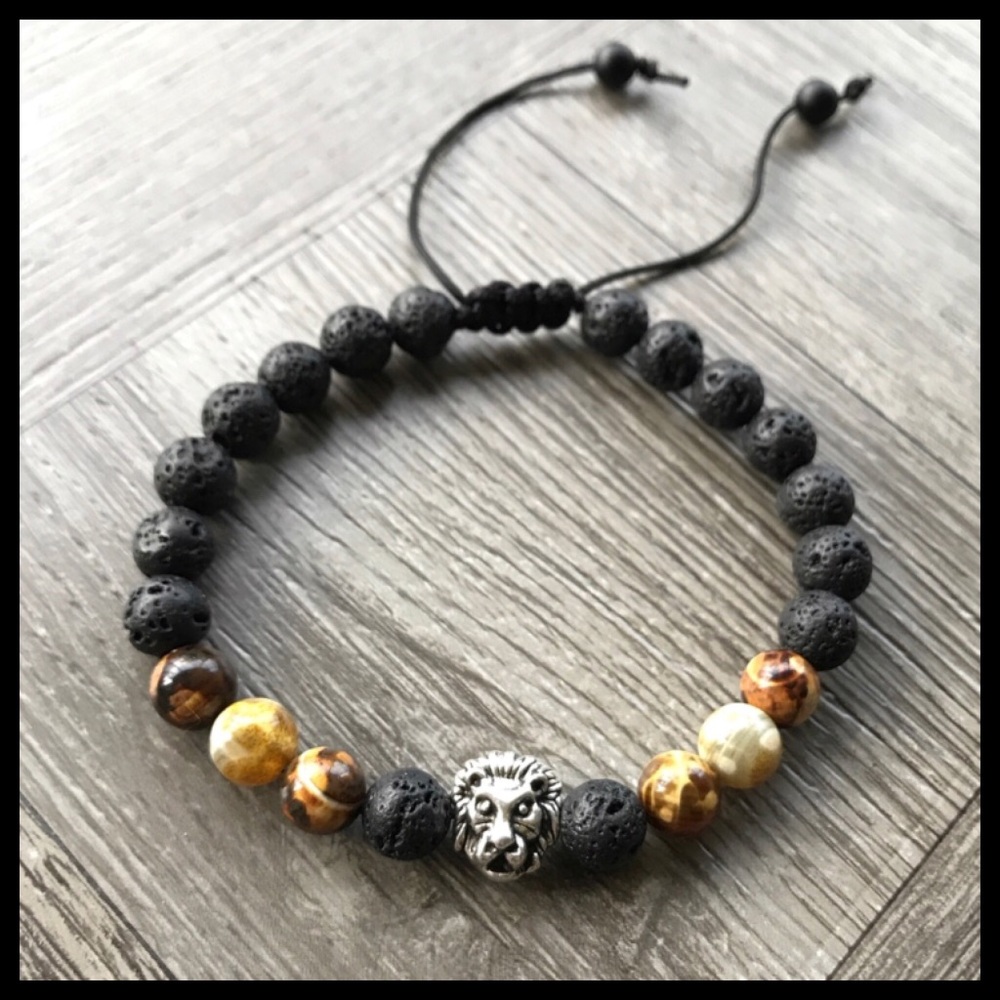 Men or women genuine gemstones macrame lion - Picture 6 of 7